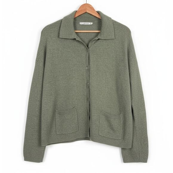 Abercrombie & Fitch Women M Preppy Academia Collared Wool Blend Cardigan Sweater - Picture 1 of 11